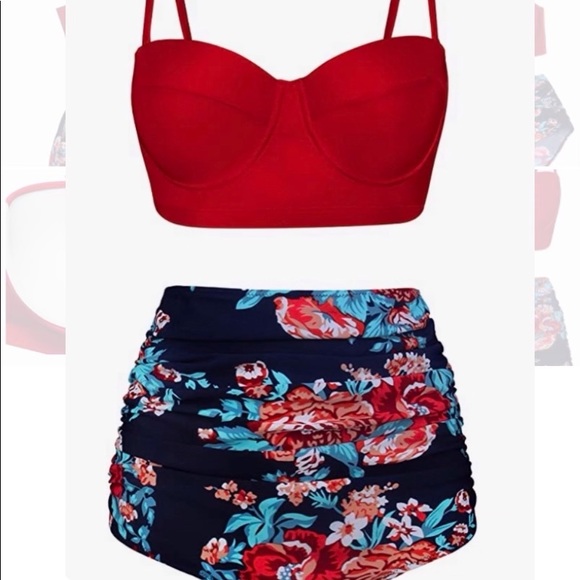 Angerella Women Vintage Polka Dot High Waisted Bathing Suits Bikini Set Size XXL - Picture 3 of 9